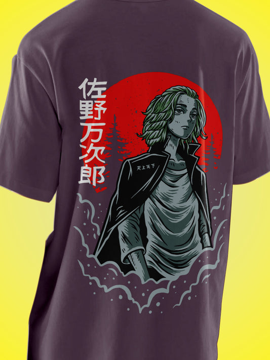 Anime Tokyo Revengers Manjiro Sano D. Ace Printed Mouve Oversized Unisex T-Shirt