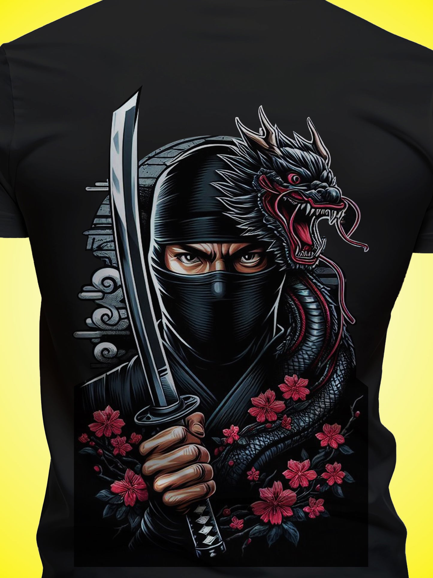 Ninja Warrior Black Printed Regular Fit Unisex T-Shirt