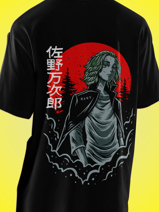 Anime Tokyo Revengers Manjiro Sano D. Ace Printed Black Oversized Unisex T-Shirt