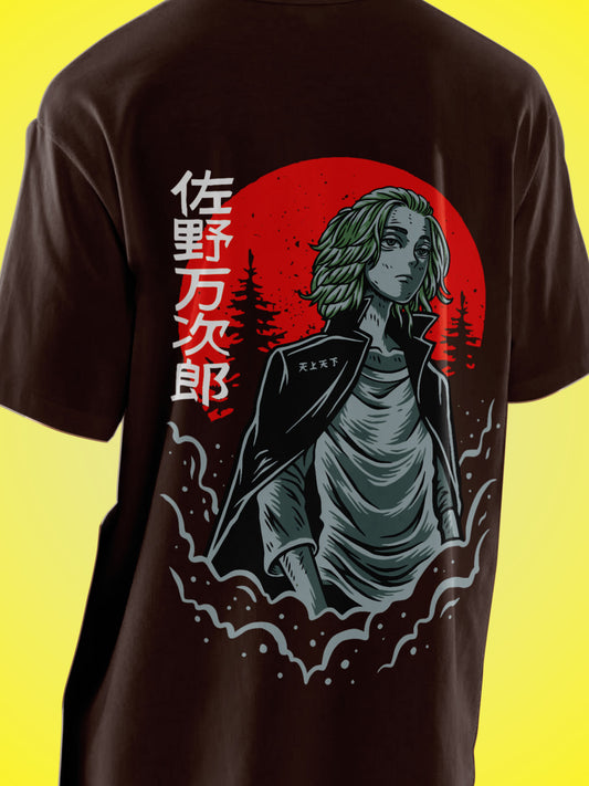 Anime Tokyo Revengers Manjiro Sano D. Ace Printed Brown Oversized Unisex T-Shirt