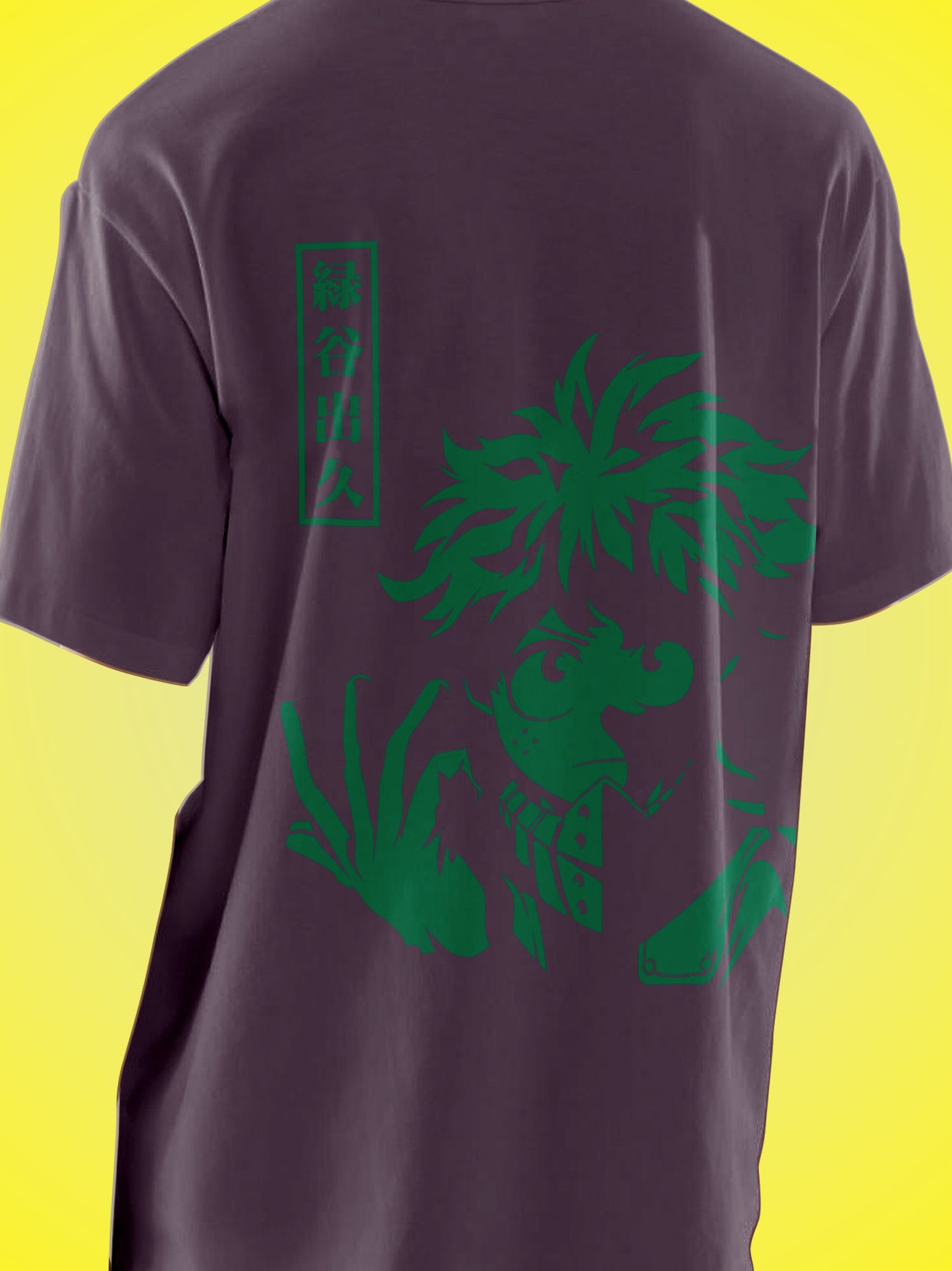 Anime My Hero Academia Izuku Midoriya Printed Mauve Oversized Unisex T-Shirt