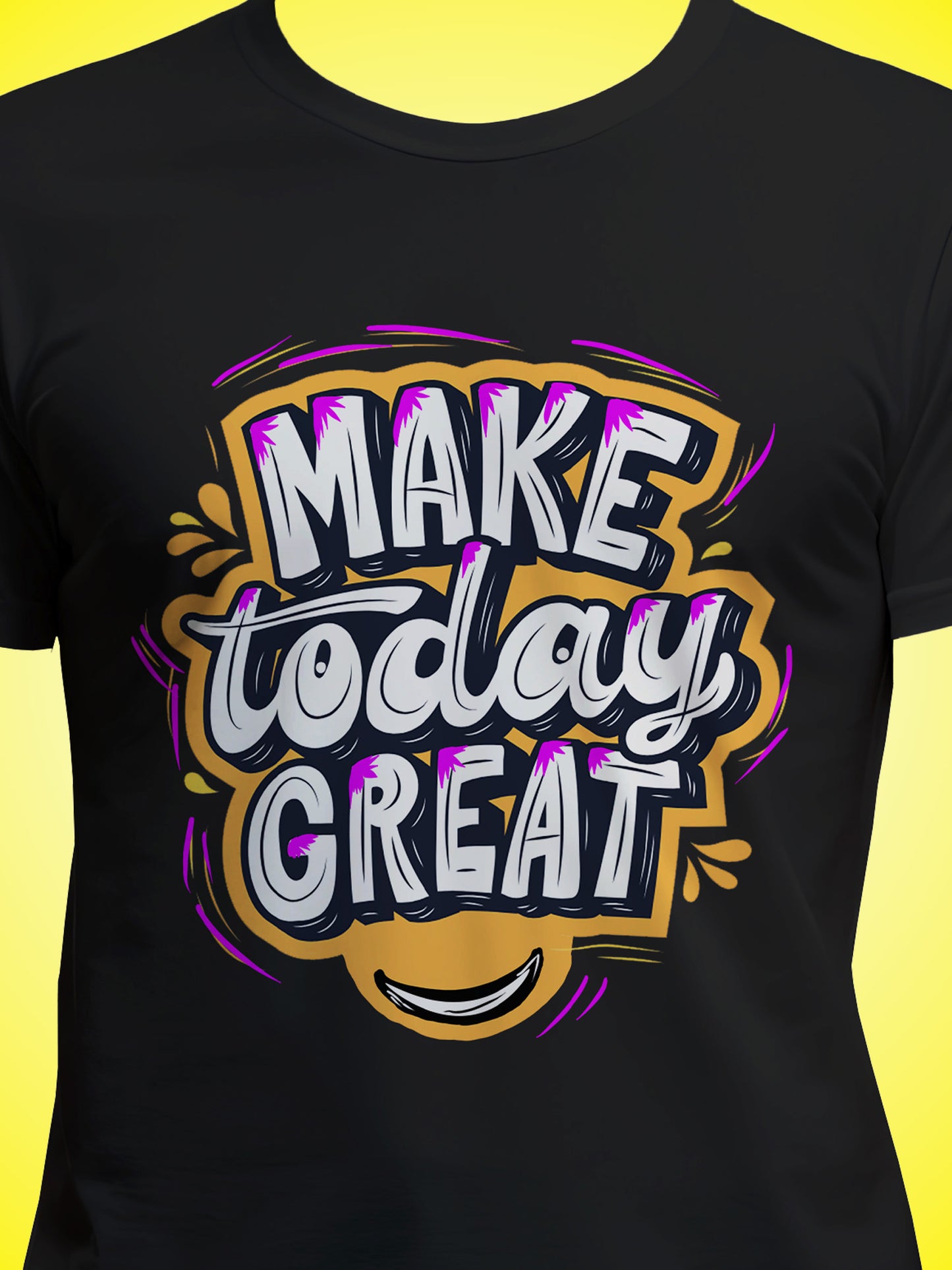 Make Today Great Typo Black Printed Regular Fit Unisex T-Shirt