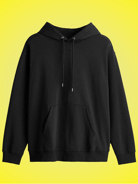 Unisex Loose Fit Black Hoodie