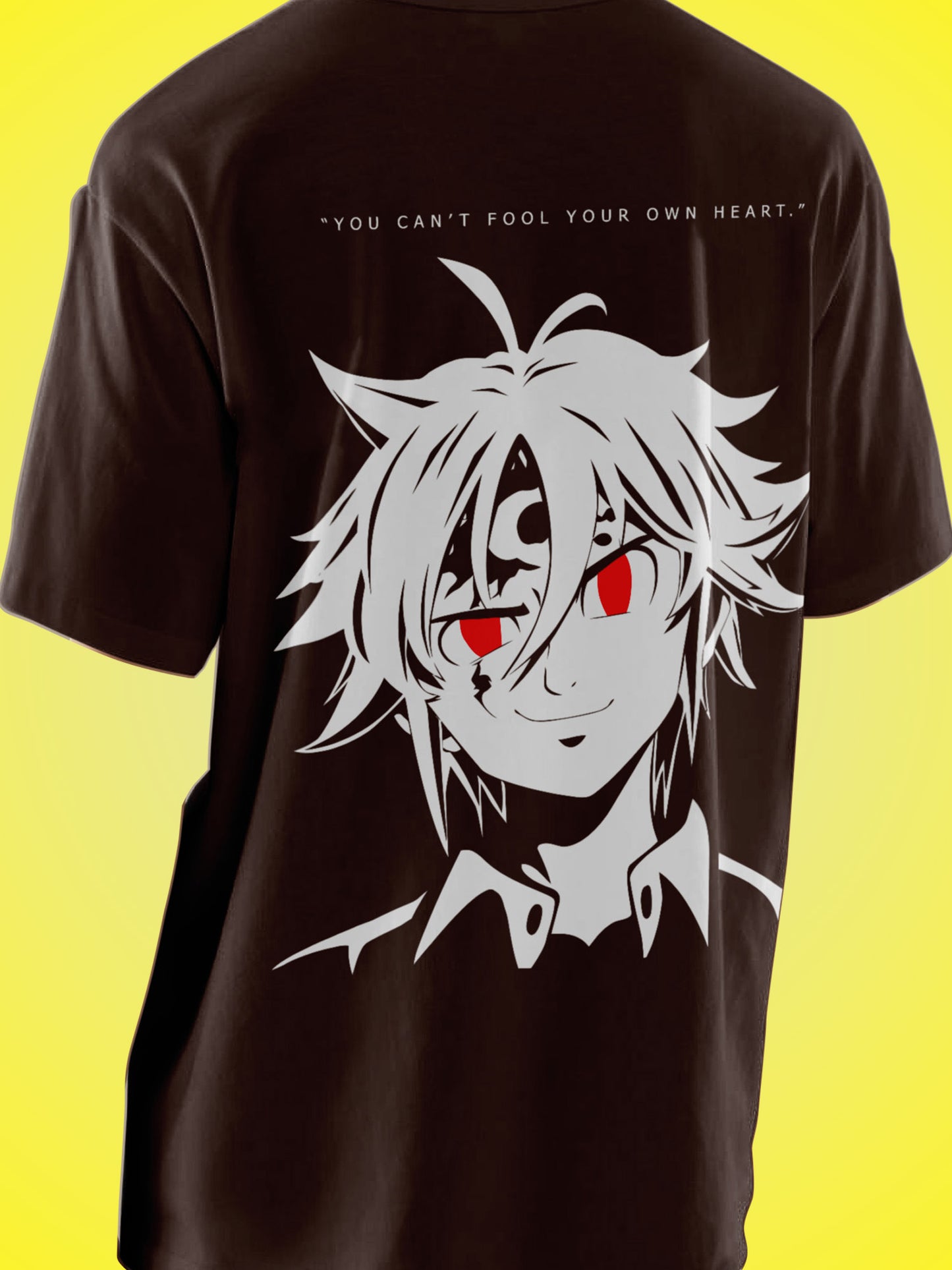 Anime Seven Deadly Sins Nanatsu no Taizai Printed Brown Oversized Unisex T-Shirt