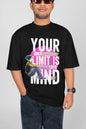 Your Only Limit Is Your Mind  Motivation Stylish Minimalist Unisex Black Oversized T-Shirt