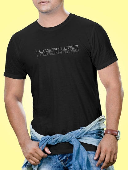 Hugger Mugger Graphic Tee – Stylish Minimalist Print Black Unisex T-Shirt