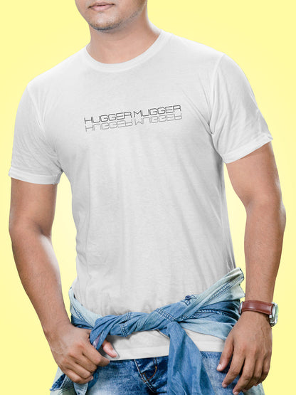 Hugger Mugger Graphic Tee – Stylish Minimalist Print White Unisex T-Shirt
