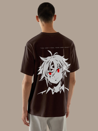 Anime Seven Deadly Sins Nanatsu no Taizai Printed Black Oversized Unisex T-Shirt