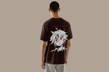 Anime Seven Deadly Sins Nanatsu no Taizai Printed Brown Oversized Unisex T-Shirt