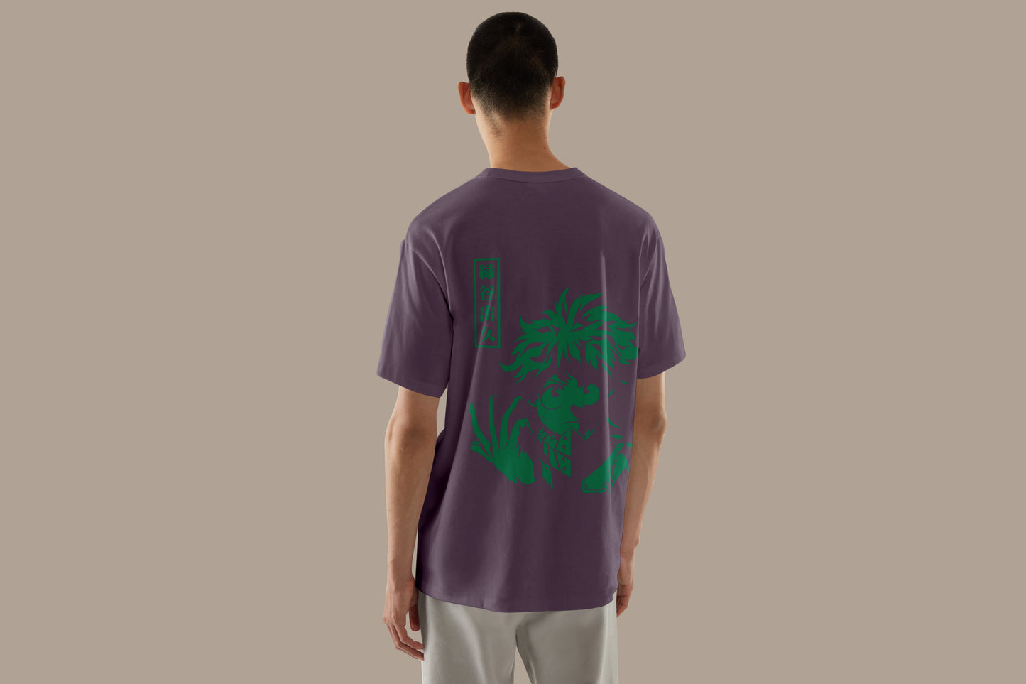 Anime My Hero Academia Izuku Midoriya Printed Mauve Oversized Unisex T-Shirt