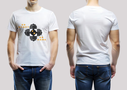 Gym Motivation White Printed Regular Fit Unisex T-Shirt