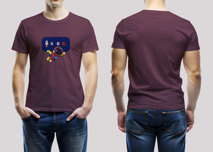 ISRO Maroon Printed Regular Fit Unisex T-Shirt