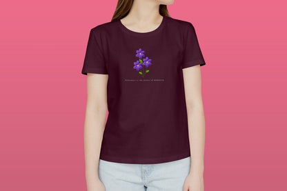 Flowerl Maroon Printed Regular Fit Girl T-Shirt