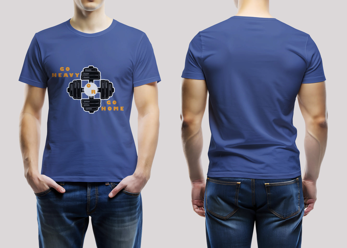 Gym Motivation Royal Blue Printed Regular Fit Unisex T-Shirt