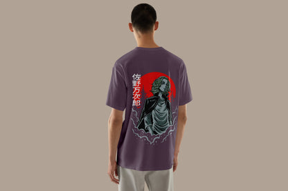 Anime Tokyo Revengers Manjiro Sano D. Ace Printed Mouve Oversized Unisex T-Shirt