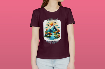 Chill With Nature Maroon Printed Regular Fit Unisex T-Shirt
