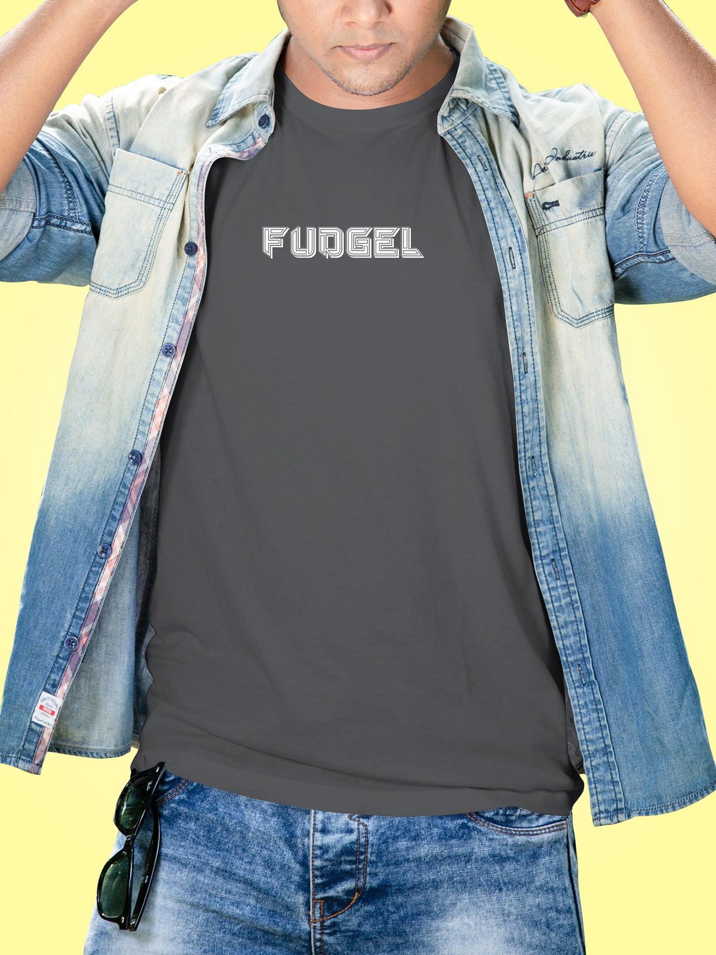 Fudgel Graphic Tee – Stylish Minimalist Print Onyx Unisex T-Shirt