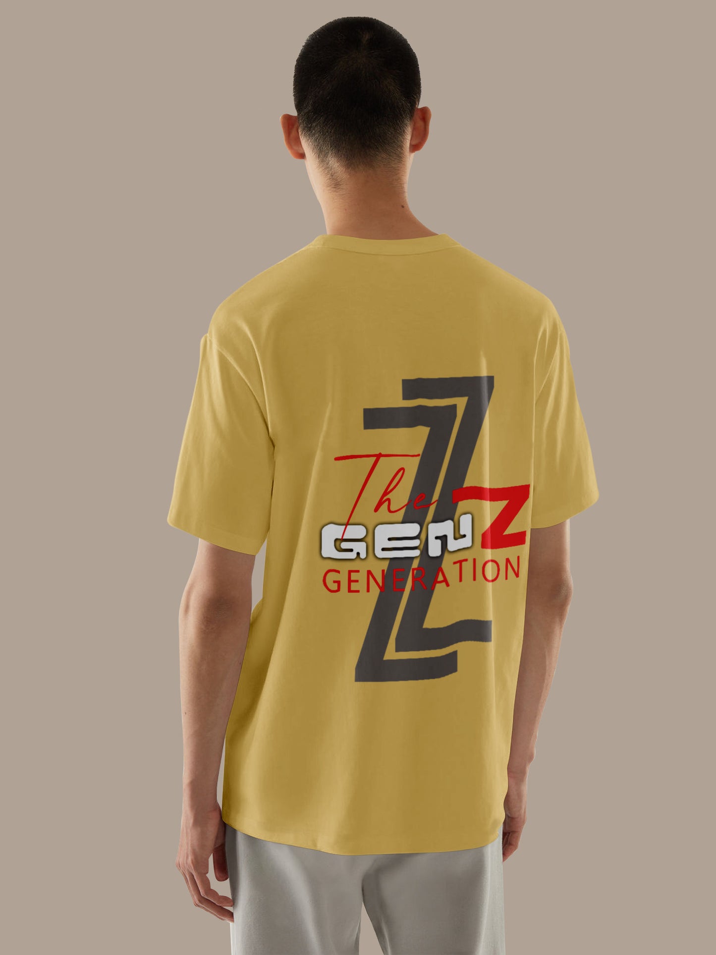 One-Shot Drop Gen Z Printed Black Oversized Unisex T-Shirt