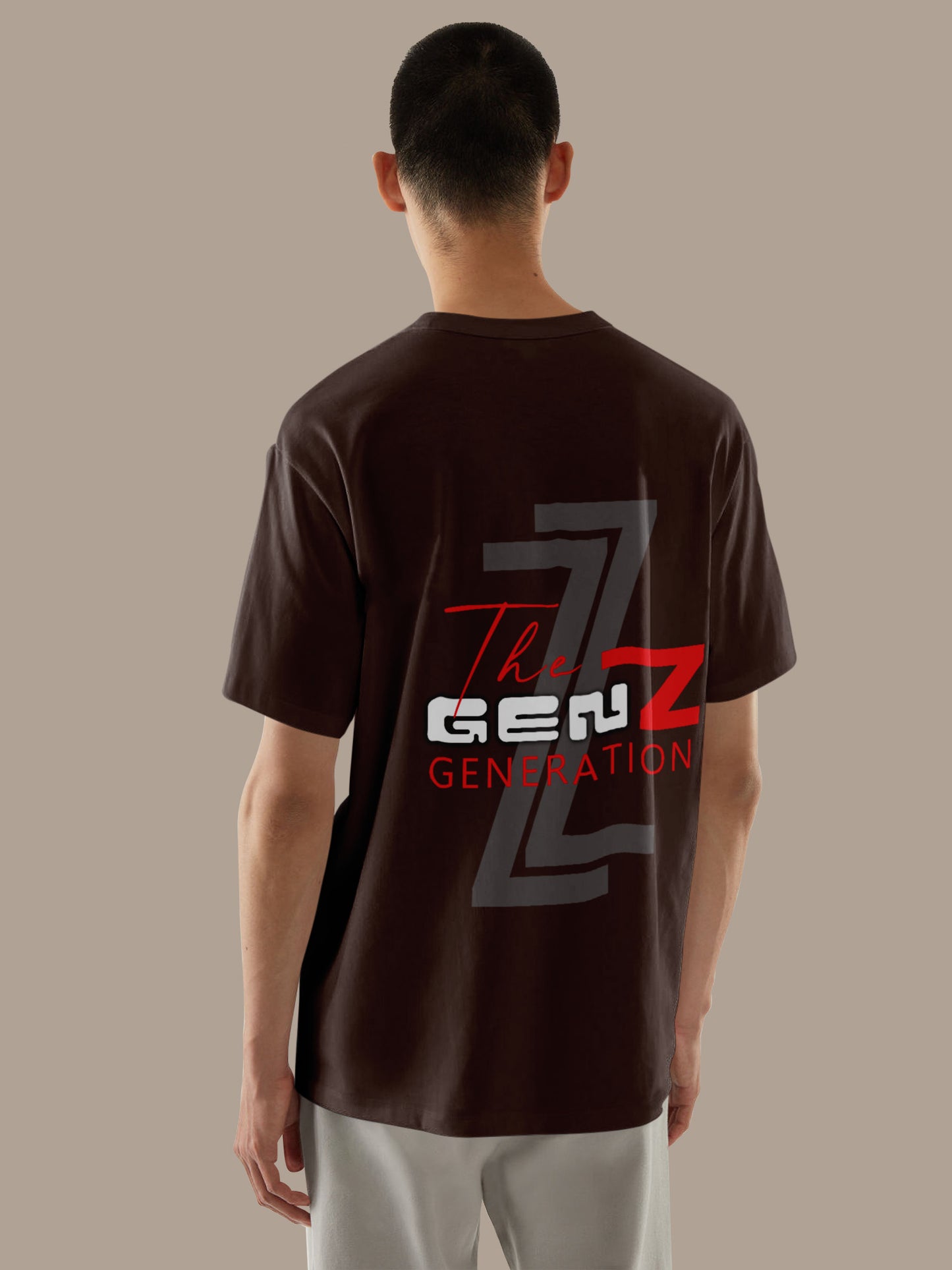 One-Shot Drop Gen Z Printed Black Oversized Unisex T-Shirt
