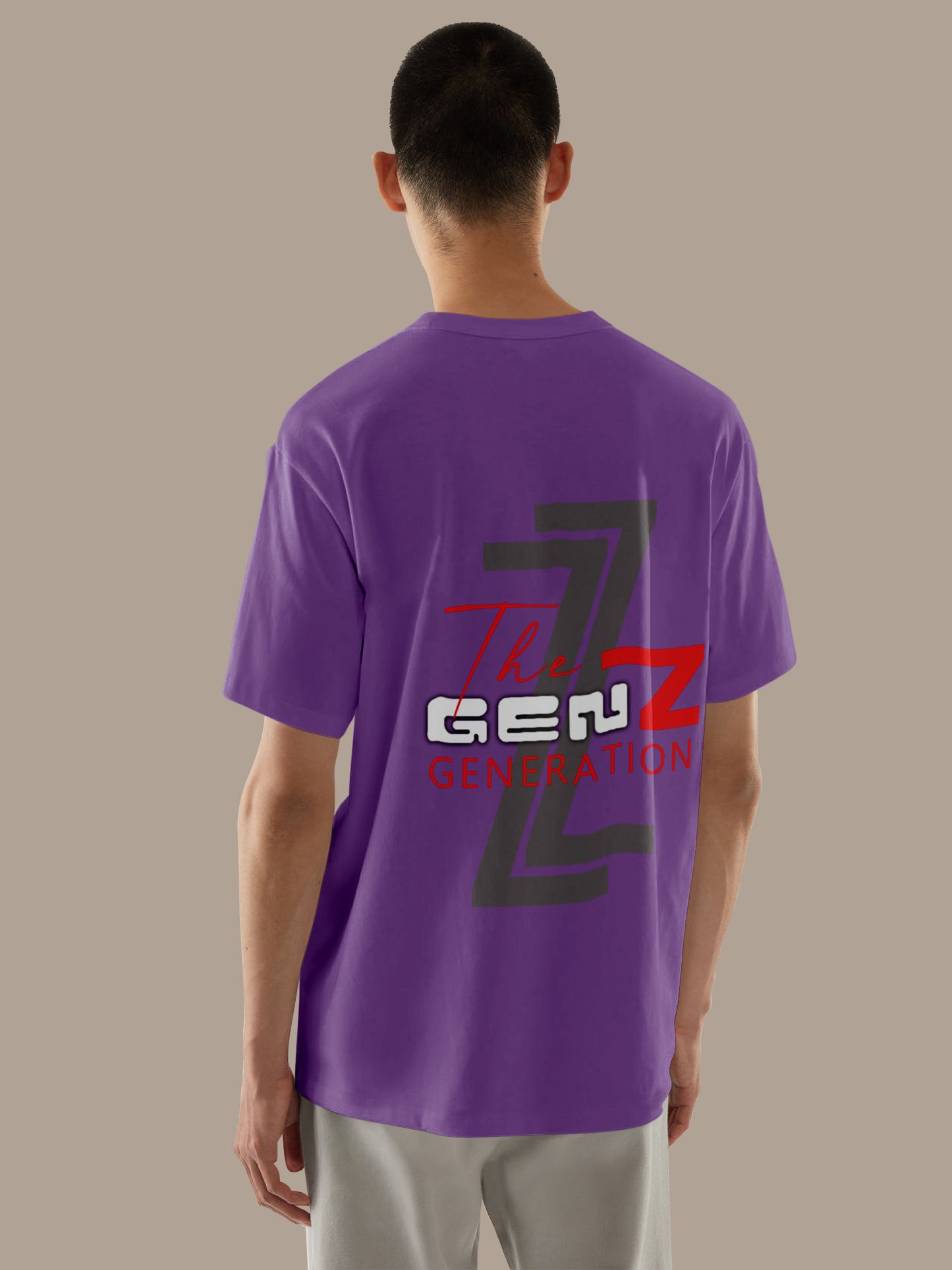 One-Shot Drop Gen Z Printed Black Oversized Unisex T-Shirt