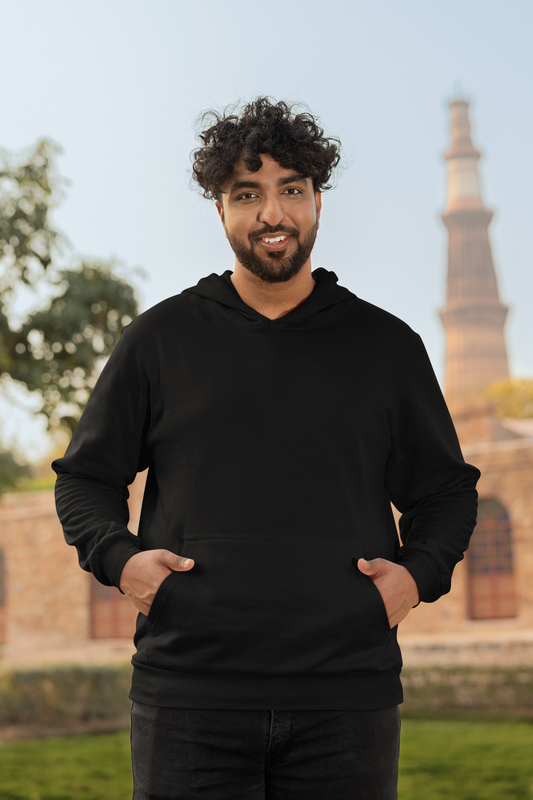 Unisex Loose Fit Black Hoodie