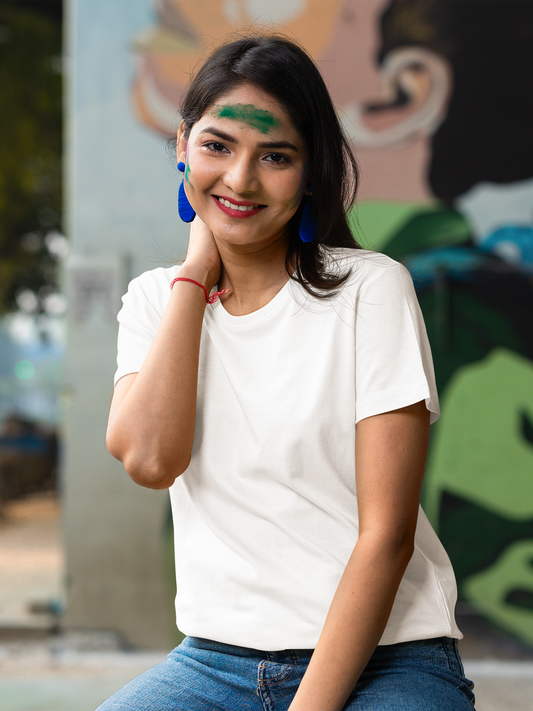 Classic White Holi Unisex Regularfit T-Shirt – Comfortable & Stylish Festive Wear