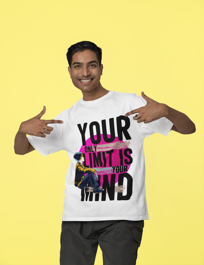 Your Only Limit Is Your Mind  Motivation Stylish Minimalist Unisex Black Oversized T-Shirt